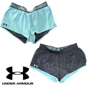 Women’s Under Armour Reversible Mesh Short Shorts Turquoise Black Small